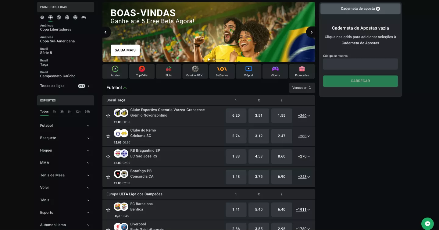 Versão móvel do site da LEON BET